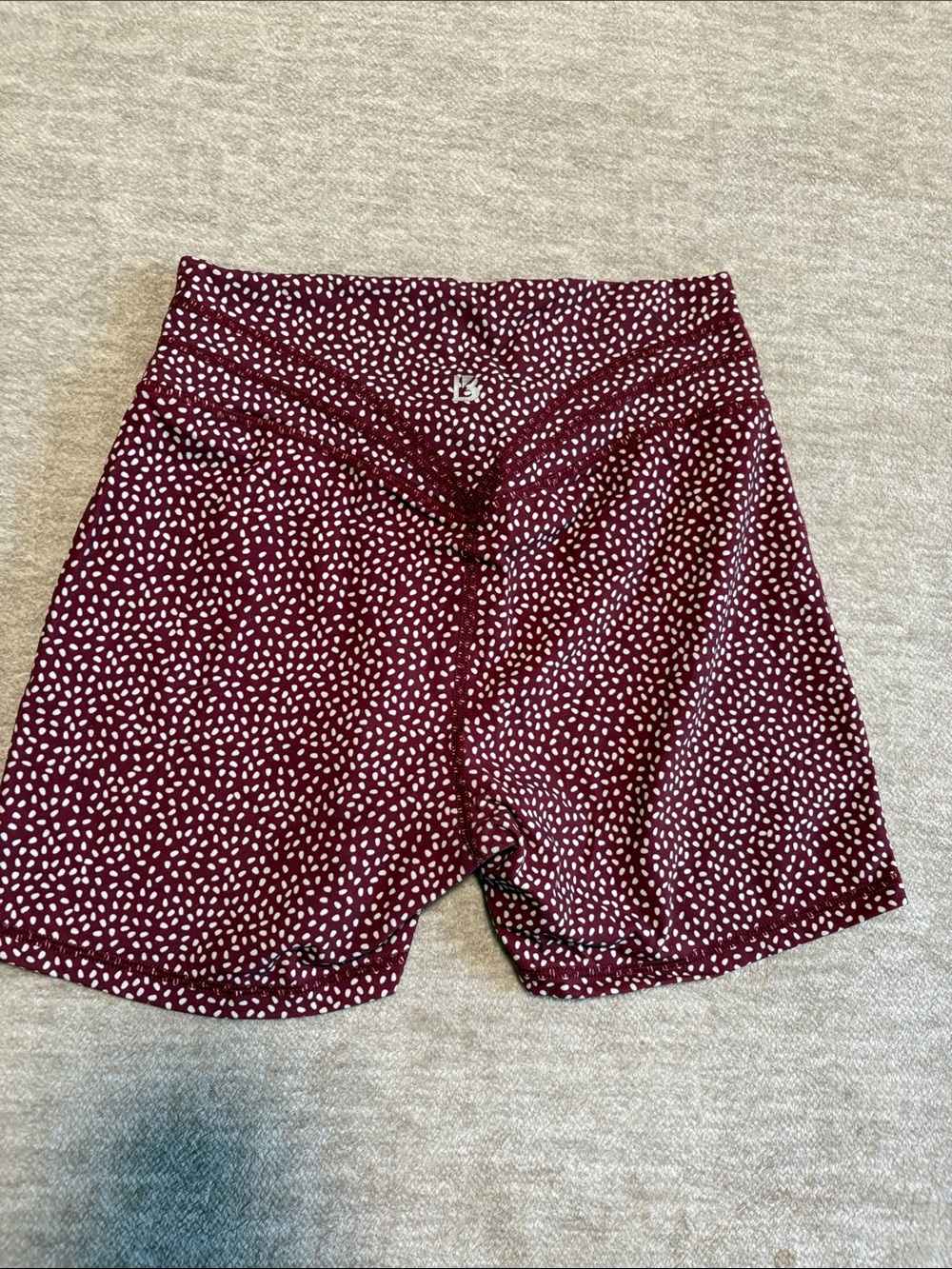 BuffBunny Burgundy Dot High-Rise Bike Shorts